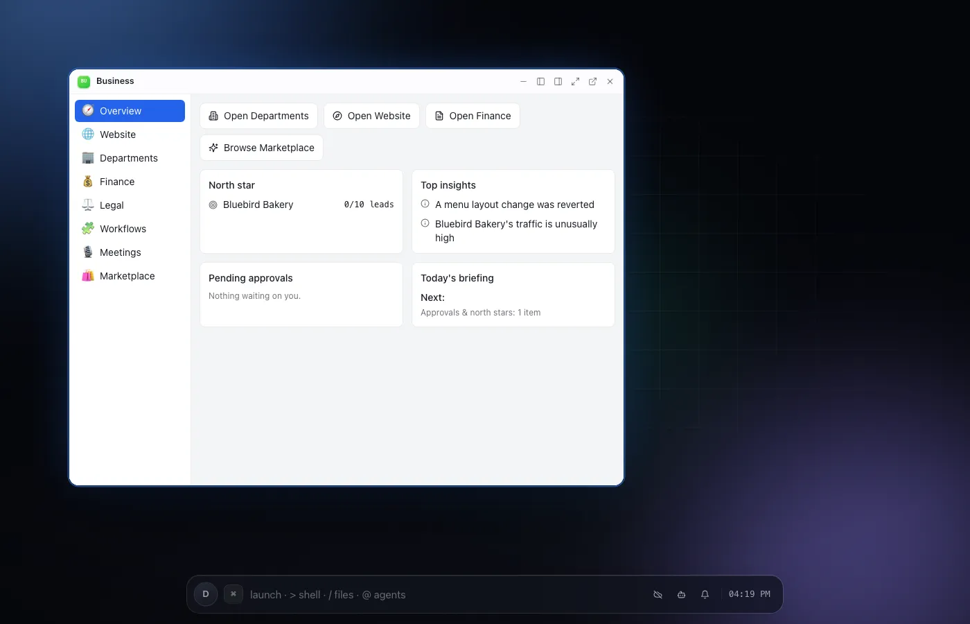 Business on desktop