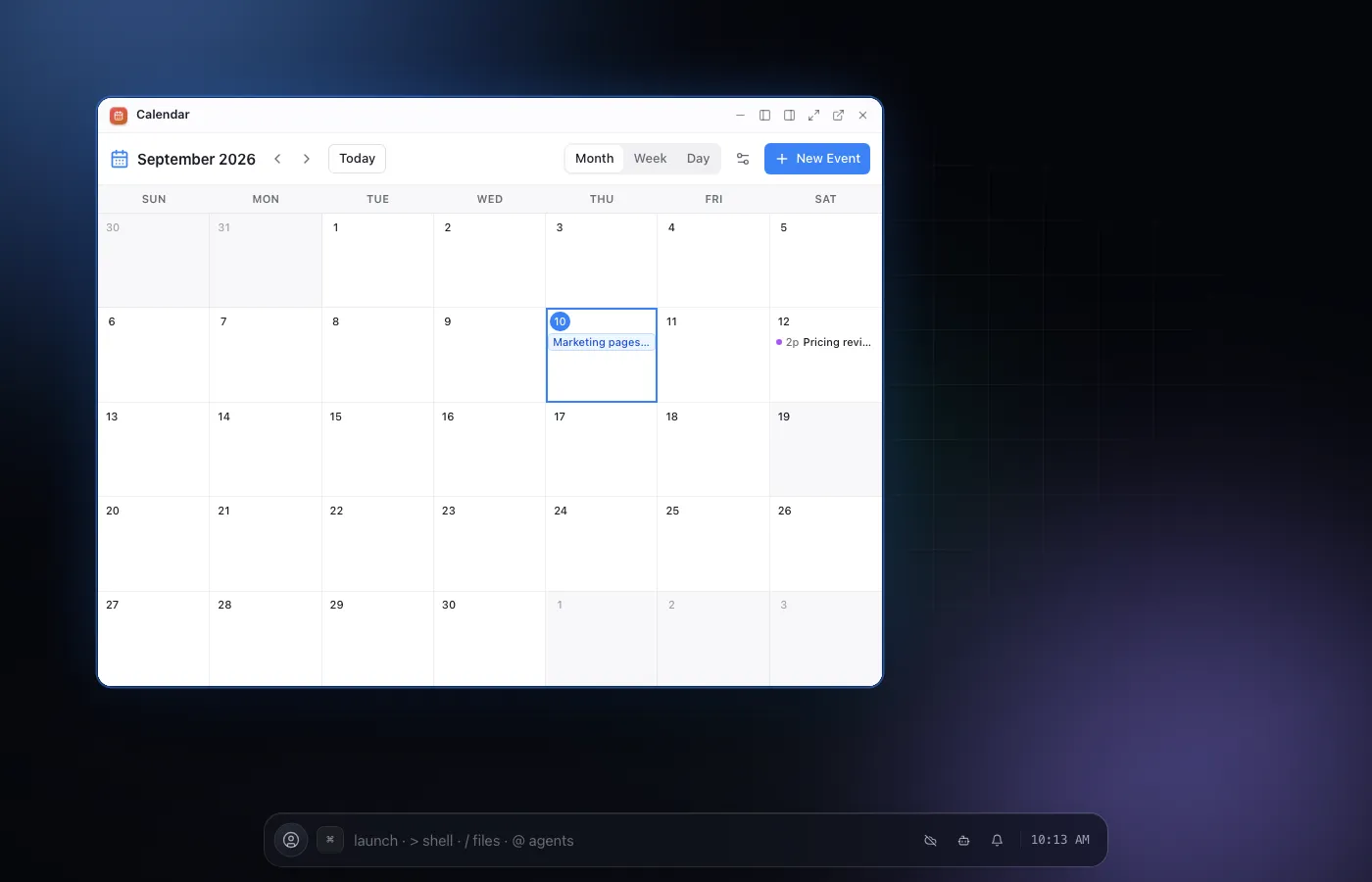 Calendar screenshot