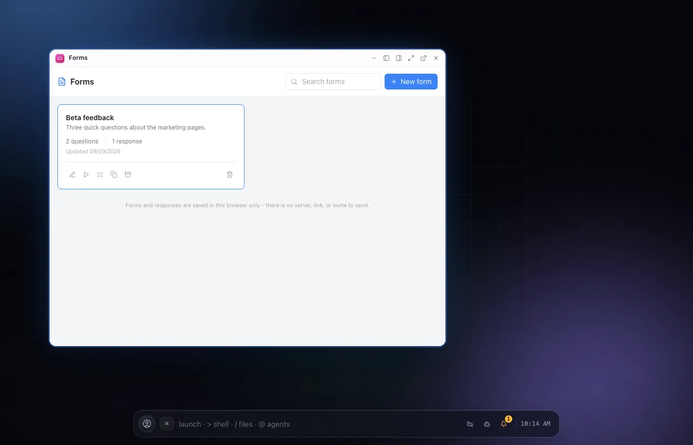 Forms screenshot