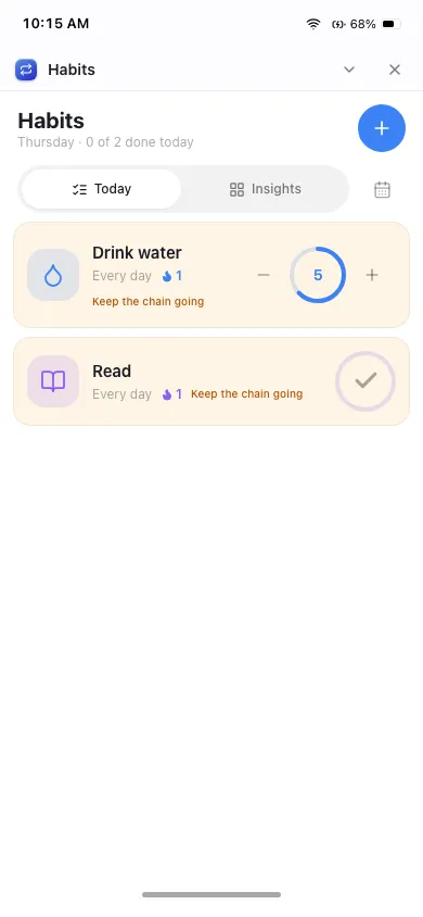 Habits on phone