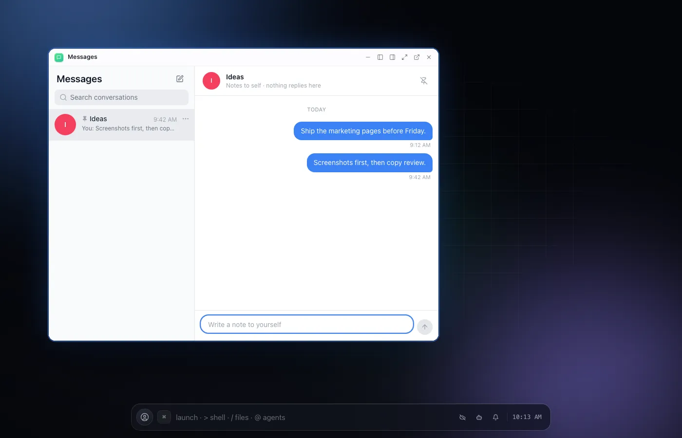 Messages screenshot