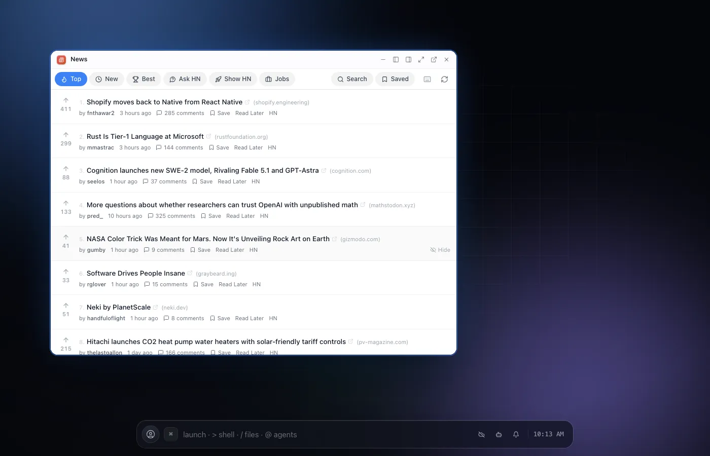 News screenshot