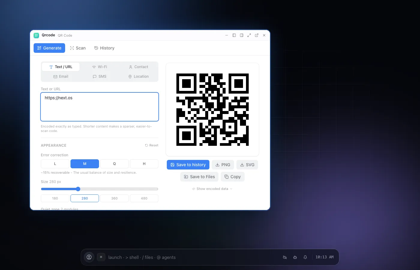 QR Code screenshot