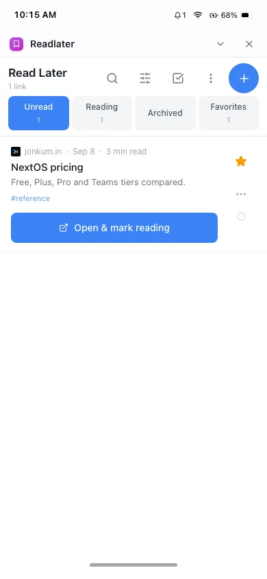 Read Later on phone