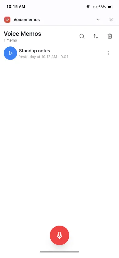 Voice Memos on phone