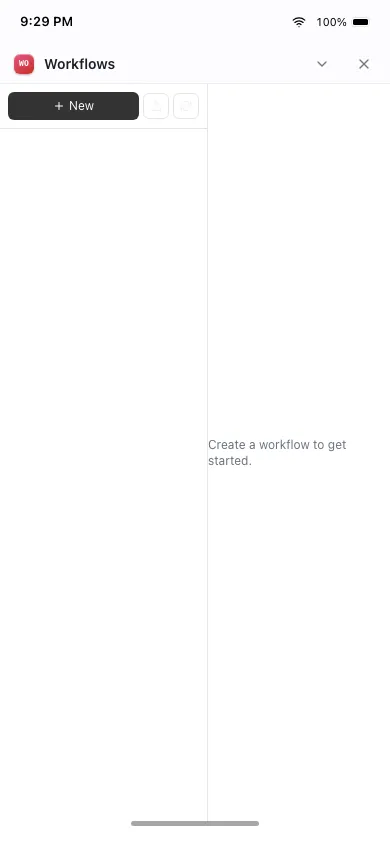 Workflows on phone